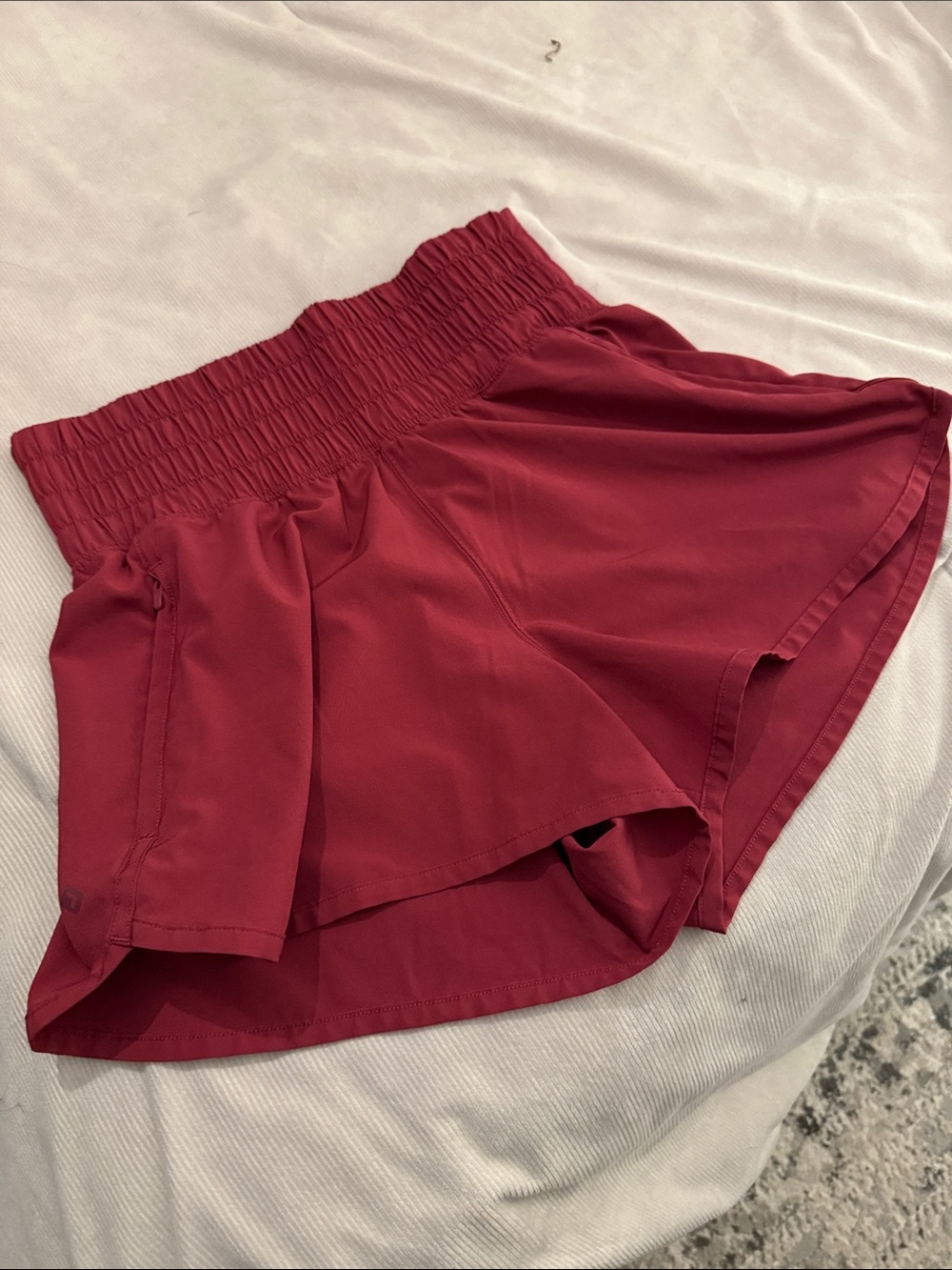 Abercrombie & Fitch Burgundy High-Waist Athletic Shorts